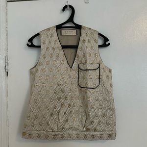Marni gold quilted vest